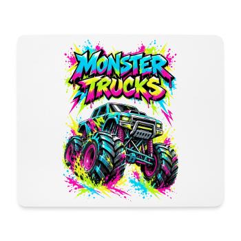 Monster Trucks Graffiti Neon - Mousepad (Querformat) - Weiß - Vorne