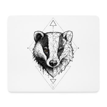 Dachs – Geometrisches Tier Tattoo Design - Mousepad (Querformat) - Weiß - Vorne