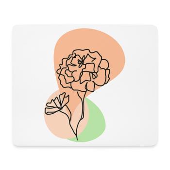 Pastellblume im Linienstil - Mousepad (Querformat) - Weiß - Vorne