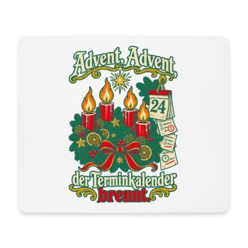 Advent Advent Terminkalender brennt - Mousepad (Querformat) - Weiß - Vorne