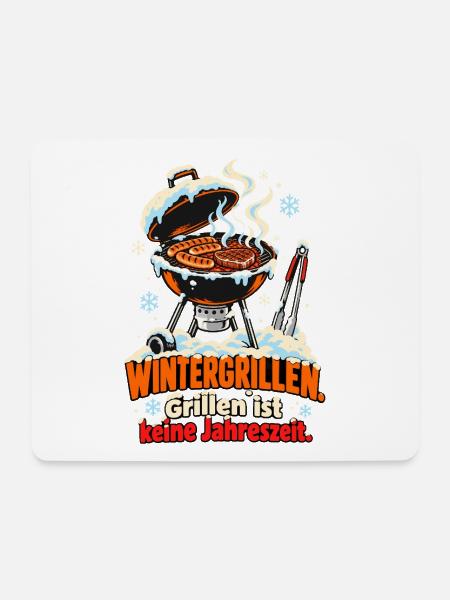 Wintergrillen Keine Jahreszeit - Mousepad (Querformat) - Weiß