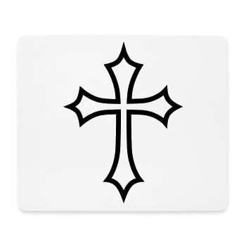 05 Gothic Cross Kreuz Jesus Christ Kirche Symbol - Mousepad (Querformat) - Weiß - Vorne