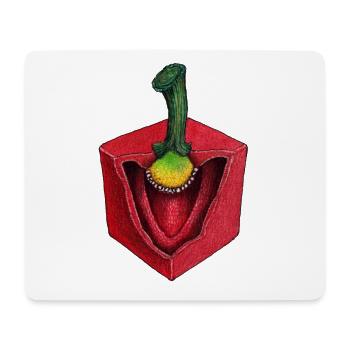 cube cube Paprika légumes coupés en dés - Tapis de souris (format paysage) - blanc - Devant