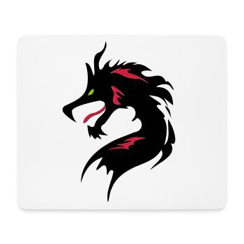 ❤️👄🐉Dragon en caractère chinois-Dragon d'amour- 龍 - Tapis de souris (format paysage) - blanc - Devant