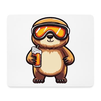 Faultier Apres Ski Bier - Mousepad (Querformat) - Weiß - Vorne