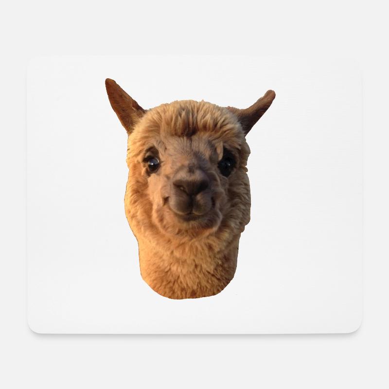 Simona unser Smiling Alpaca - Mousepad (Querformat) - Weiß