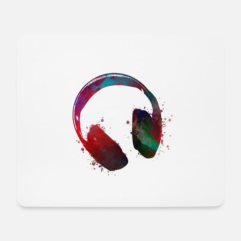 Musikkopfhörer #Kopfhörer #Musik - Mousepad (Querformat) - Weiß