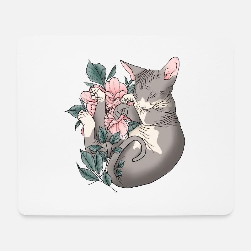 Shpynx Cat - Mousepad (Querformat) - Weiß