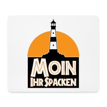 Farben änderbar | Moin Ihr Spacken - Mousepad (Querformat) - Weiß - Vorne