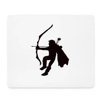 Waldläufer Silhouette, Rollenspieler Silhouette - Mousepad (Querformat) - Weiß - Vorne