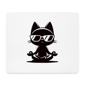 Conception de chats de yoga cool - Tapis de souris (format paysage) - blanc - Devant