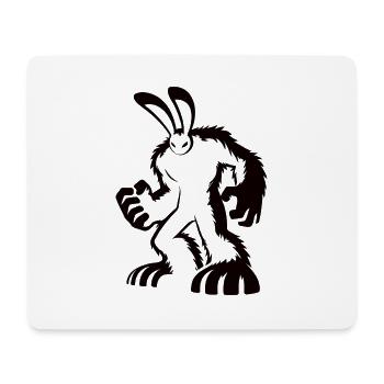 Conception de silhouette de lapin musclé - Tapis de souris (format paysage) - blanc - Devant