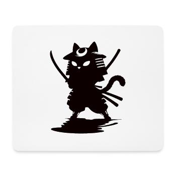 Funny Samurai Cat - Mouse Pad (horizontal) - white - Front