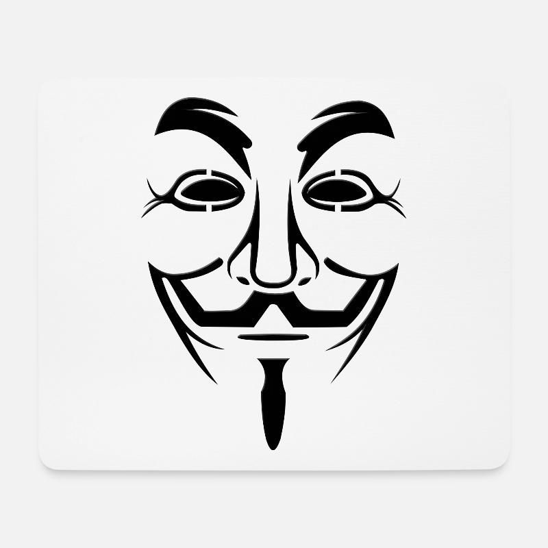 Anonymous Maske - Mousepad (Querformat) - Weiß