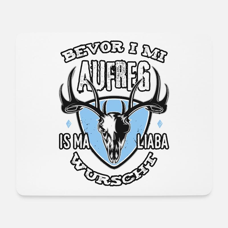 Bevor i mi aufreg wurscht Bayern Dialekt Grantler - Mousepad (Querformat) - Weiß