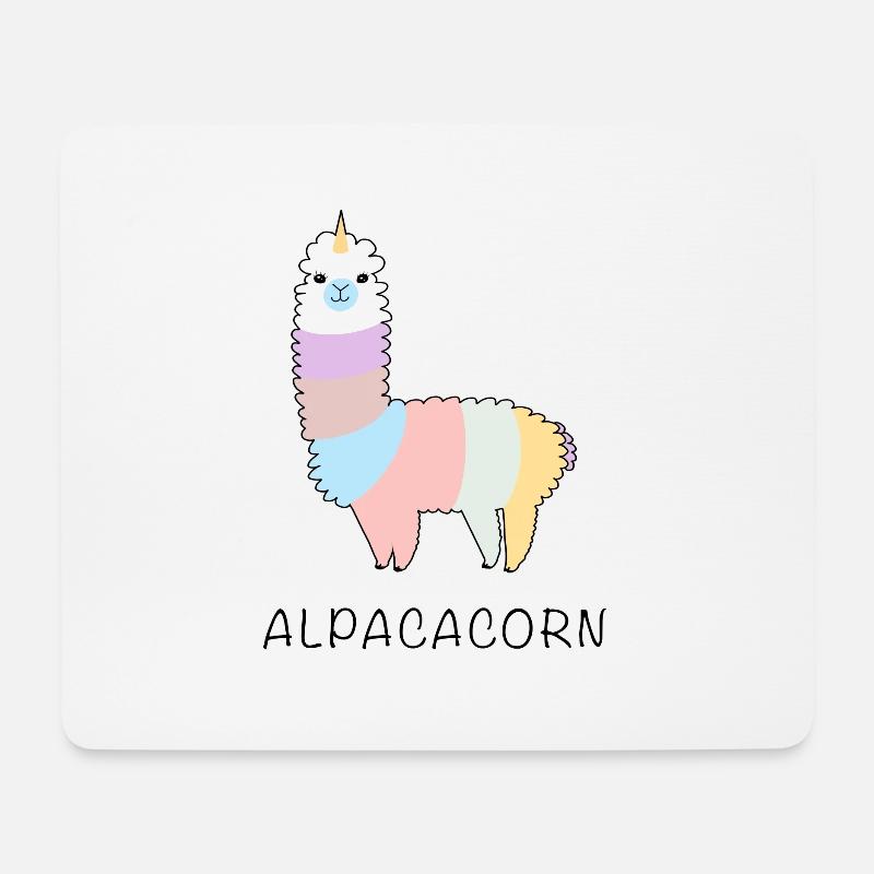 Alpakakorn Alpaka + Einhorn - Mousepad (Querformat) - Weiß