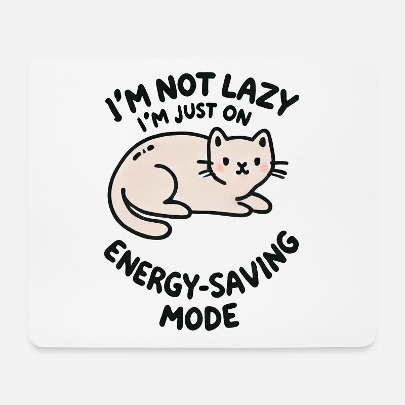 Lazy Cat - Mouse Pad (horizontal) - white