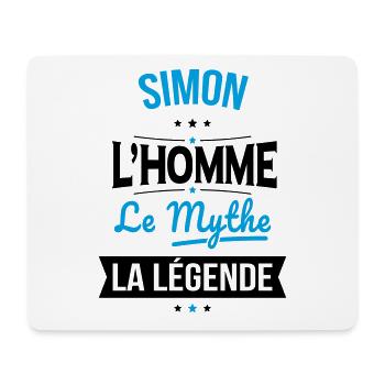 Simon - L'Homme - Le Mythe - La Légende - Tapis de souris (format paysage) - blanc - Devant
