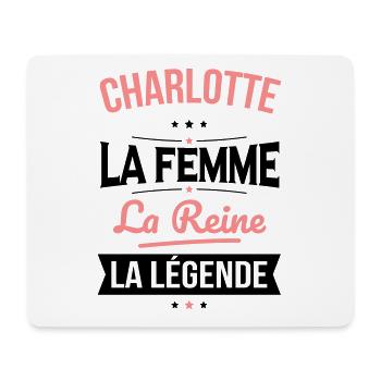 Charlotte - La Femme - La Reine - La Légende - Tapis de souris (format paysage) - blanc - Devant