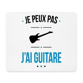 Je peux pas j'ai guitare - Cadeau humour - Tapis de souris (format paysage) - blanc - Devant