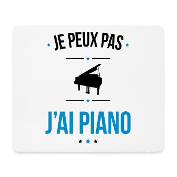 Je peux pas j'ai piano - Cadeau humour - Tapis de souris (format paysage) - blanc - Devant