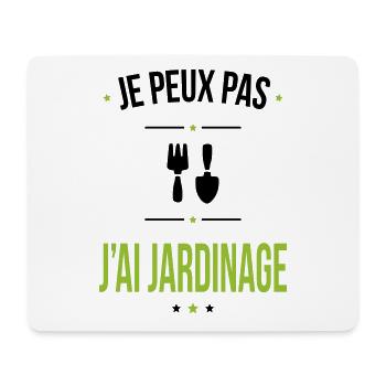 Je peux pas j'ai jardinage - Cadeau humour - Tapis de souris (format paysage) - blanc - Devant