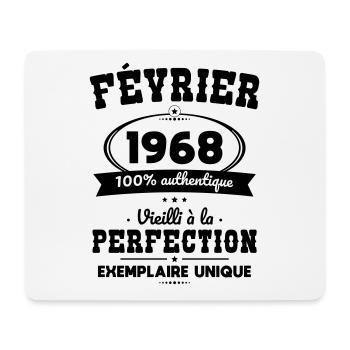 Anniversaire 55 ans - Février 1968 Perfection - Tapis de souris (format paysage) - blanc - Devant