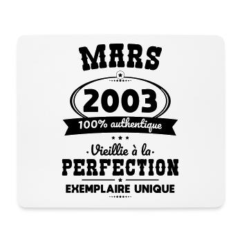 Anniversaire 20 ans - Mars 2003 Perfection - Tapis de souris (format paysage) - blanc - Devant