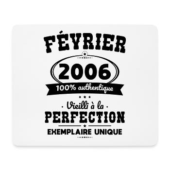 Anniversaire 18 ans - Février 2006 Perfection - Tapis de souris (format paysage) - blanc - Devant
