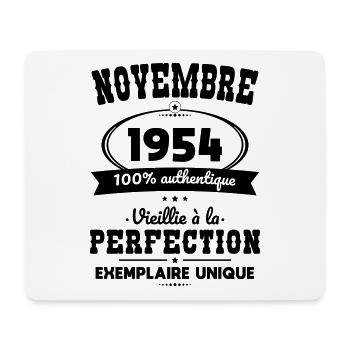 Geburtstag 70 Jahre – November 1954 Perfektion - Mousepad (Querformat) - Weiß - Vorne