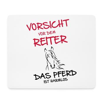 Vorsicht vor dem Reiter - Mousepad (Querformat) - Weiß - Vorne