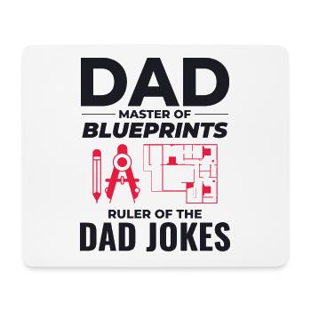 Architekt : Meister der Blaupausen und Papa-Witze 📐 - Mousepad (Querformat) - Weiß - Vorne