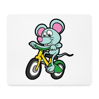 Maus Fahrrad Radsport Zweirad Sport - Mousepad (Querformat) - Weiß - Vorne