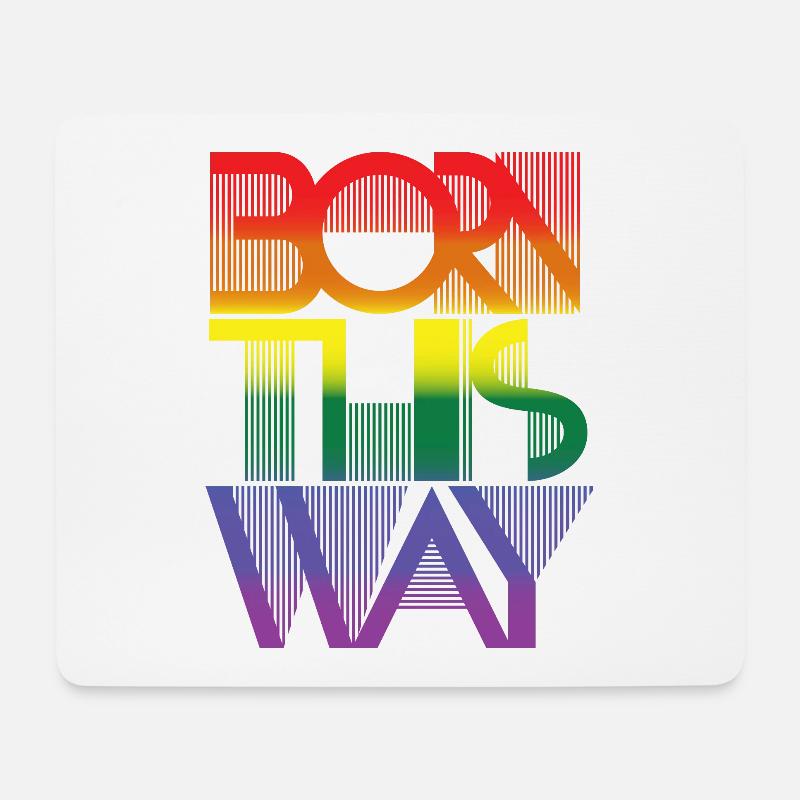 Born this way - rainbow pride LGBTQ - Mousepad (Querformat) - Weiß