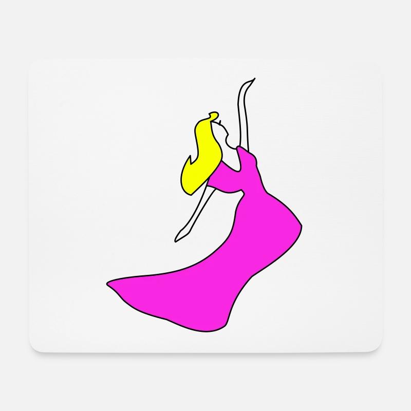 Prinzessin / Tänzerin - anpassbaren Motivfarben - Mousepad (Querformat) - Weiß
