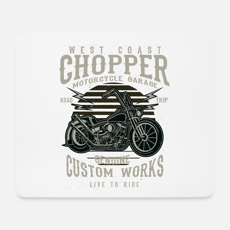 Chopper - Mousepad (Querformat) - Weiß