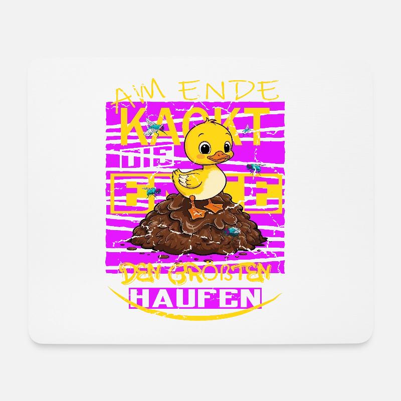 Ente kackt ! - Mousepad (Querformat) - Weiß