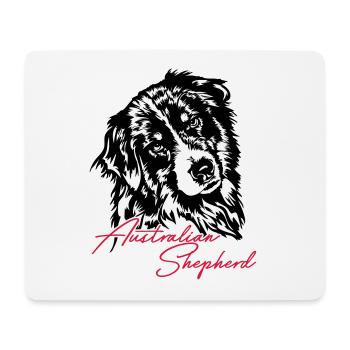 Australian Shepherd Aussie Dog Wilsigns Dog - Mouse Pad (horizontal) - white - Front