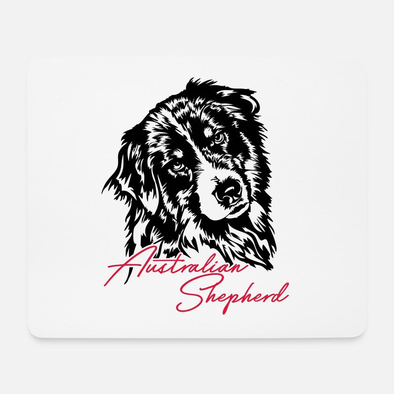 Australian Shepherd Aussie Hunde Hund Wilsigns - Mousepad (Querformat) - Weiß