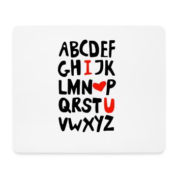 I love you - Ich liebe Dich - Alphabet - ABC - Mousepad (Querformat) - Weiß - Vorne