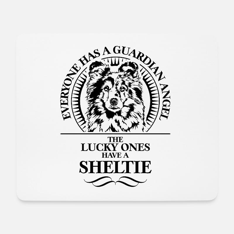 SHELTIE Guardian Angel Hunde Spruch WILSIGNS - Mousepad (Querformat) - Weiß