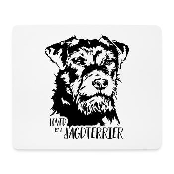 Loved by a Hunting Terrier Dog Saying Dogs Wilsigns - Mouse Pad (horizontal) - white - Front