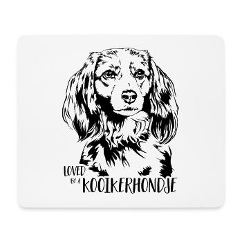Aimé par un chien Kooikerhondje disant chien Wilsigns - Tapis de souris (format paysage) - blanc - Devant