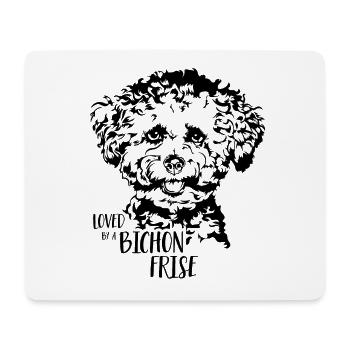 Aimé par un chien Bichon Frise disant chien Wilsigns - Tapis de souris (format paysage) - blanc - Devant