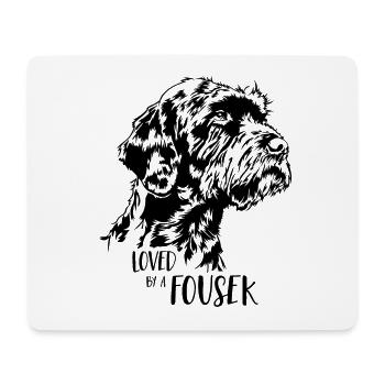 Cesky Fousek Loved by a Fousek Hunde Wilsigns - Mousepad (Querformat) - Weiß - Vorne
