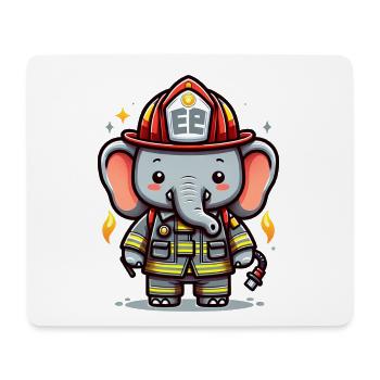 Cute Elephant Firefighter - Mousepad (Querformat) - Weiß - Vorne