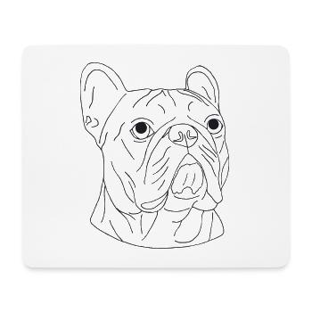 Französische Bulldogge - Mousepad (Querformat) - Weiß - Vorne