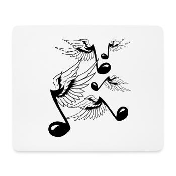 Danse des notes de musique avec cadeau de symbole de musique ailes - Tapis de souris (format paysage) - blanc - Devant