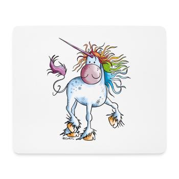 Regenbogen Einhorn - Mousepad (Querformat) - Weiß - Vorne