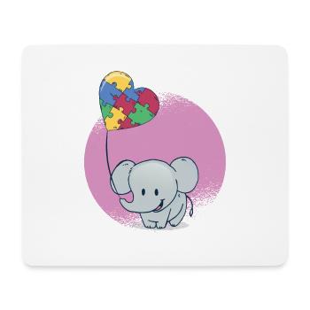 Baby Elefant Ballon Puzzle - Mousepad (Querformat) - Weiß - Vorne